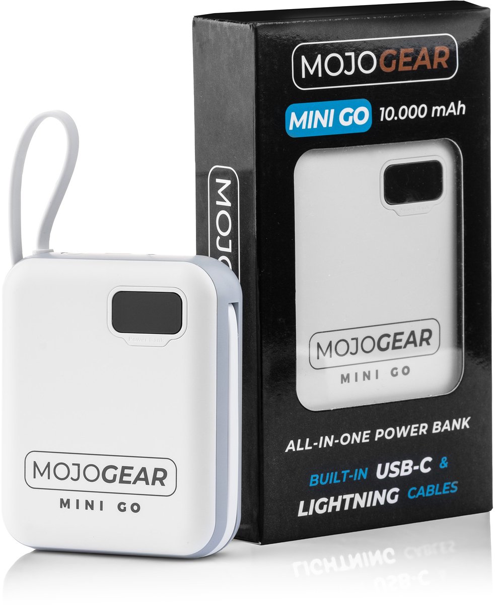 MOJOGEAR MINI GO Powerbank 10.000 mAh met Ingebouwde Kabels - afbeelding 3