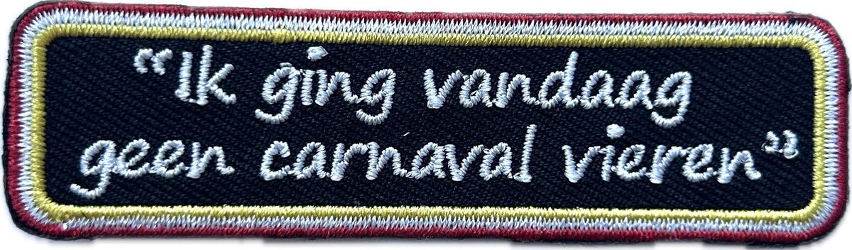 Ik ging vandaag geen carnaval vieren