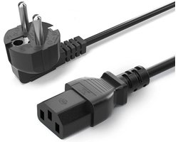 Universele C13 Voedingskabel - Power Kabel - Stroomkabel - 1.5 Meter - Netsnoer voor PC, Beeldscherm, Printer – IEC C13 – Zwart