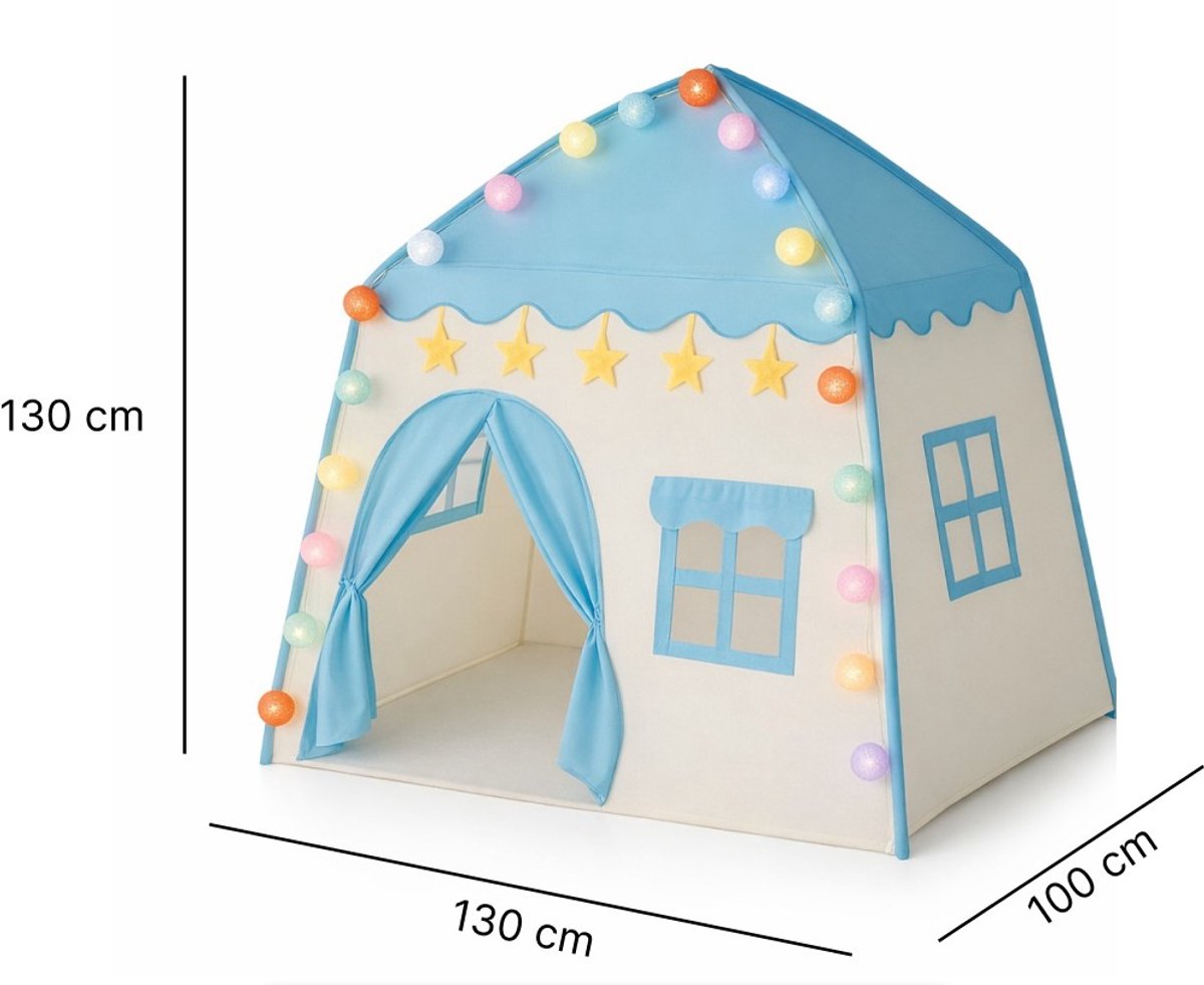 Goodz4All Blauwe Speeltent Speelhuisje Kindertent Tent met Verlichting Ledlampjes en Clips — afbeelding 3
