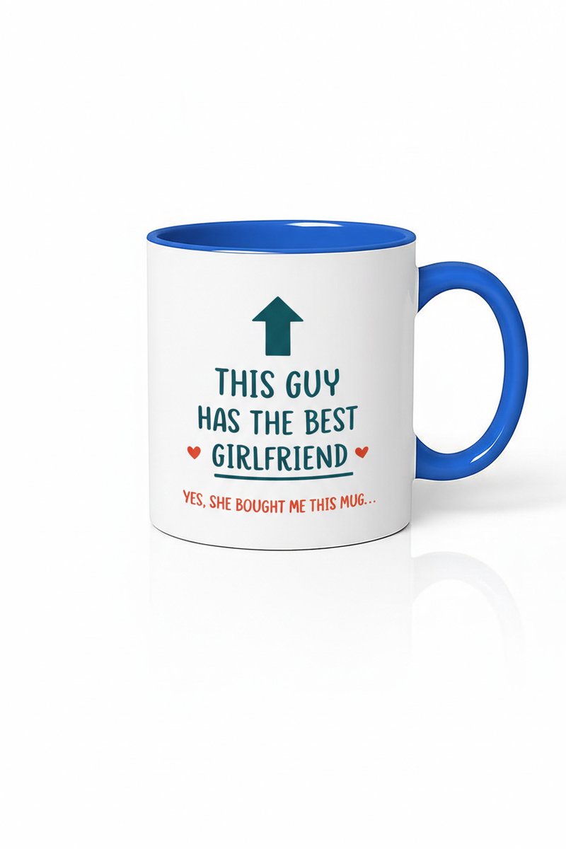 Mok voor Vriend - "THIS GUY HAS THE BEST GIRLFRiEND" - Uniek Cadeau van Vriendin