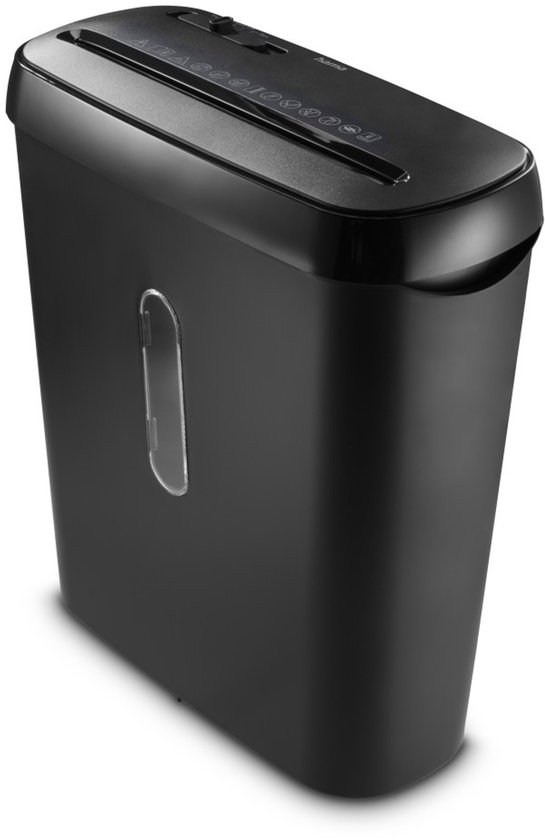 Basics Dwarsdoorsnijdende Papierversnipperaar, voor Maximaal 8 Vellen Papier en Creditcards, (Nieuw Model, Zwart