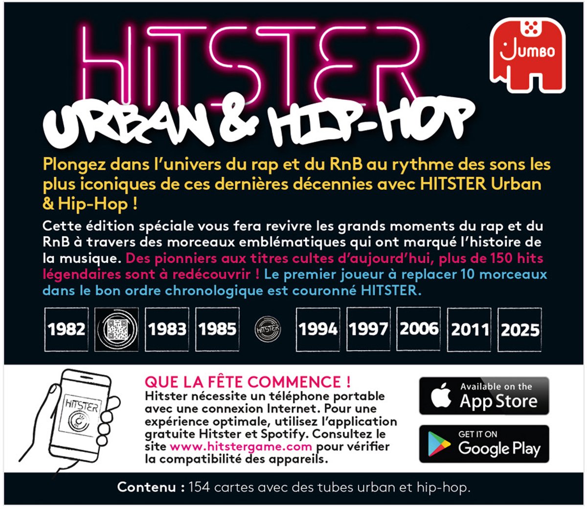 Jumbo - Hitster - Urban & Hip-Hop Franse editie - Franstalig Partyspel - Actiespel - Muziekspel vanaf 16 jaar — cadeau in Partyspellen - foto 3