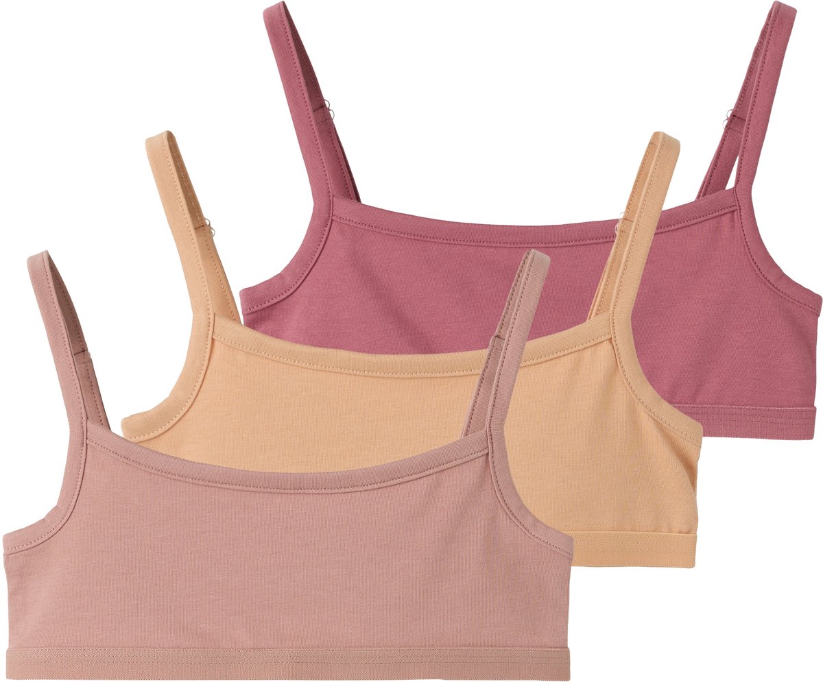 NAME IT - TKFSHORT STRAP TOP 3P SOLID NOOS - Meisjes - Onderhemden