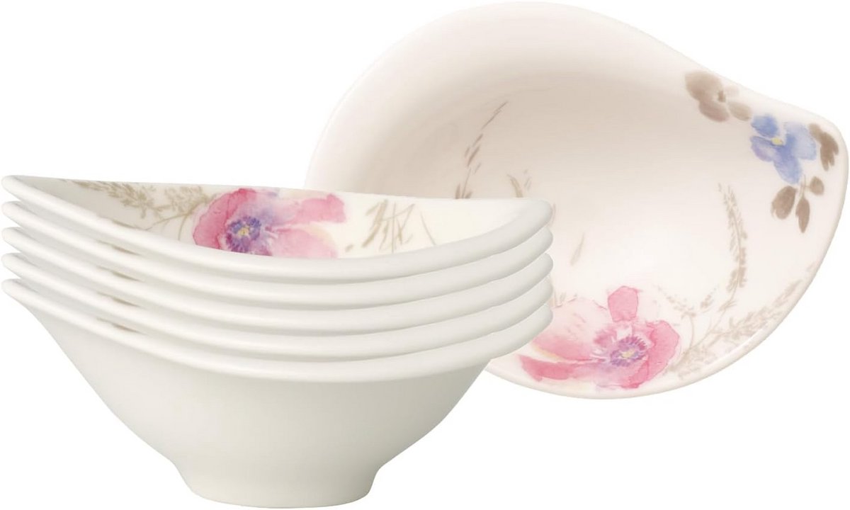 Set van 6 Dipkommen en Saladeschalen met 4 Herbruikbare RVS Rietjes