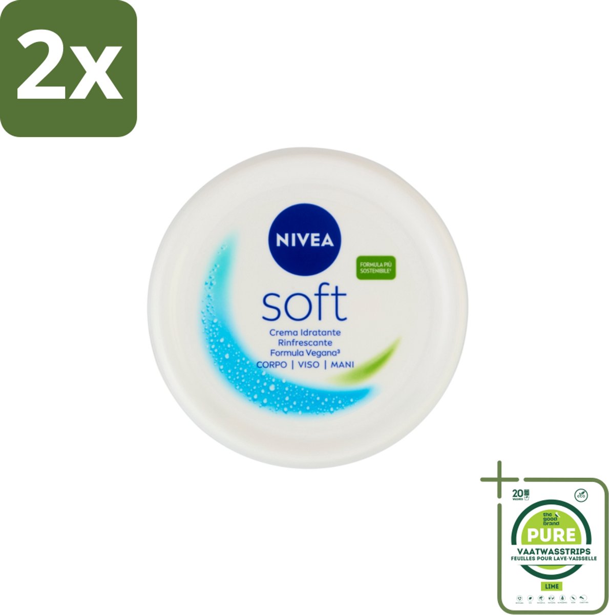Nivea – Crème – Soft - 300 ml - Voordeelverpakking - 2 stuks - Hydratatie - Crème