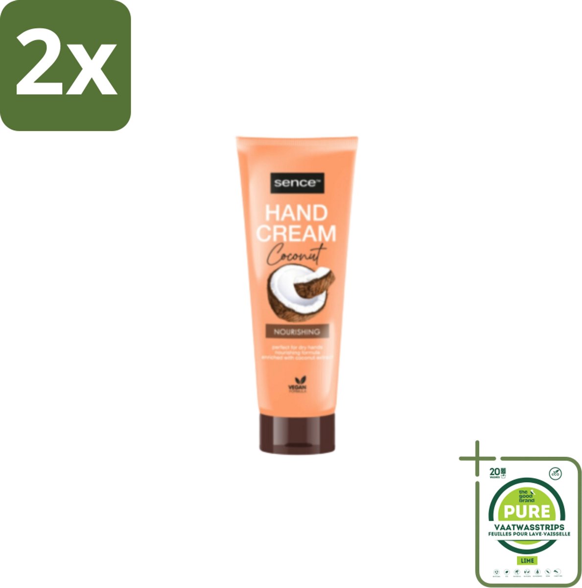 Sence – Handcrème – Coconut Nourishing – 75 ml - Voordeelverpakking - 2 stuks - Handcrème - Kokosolie