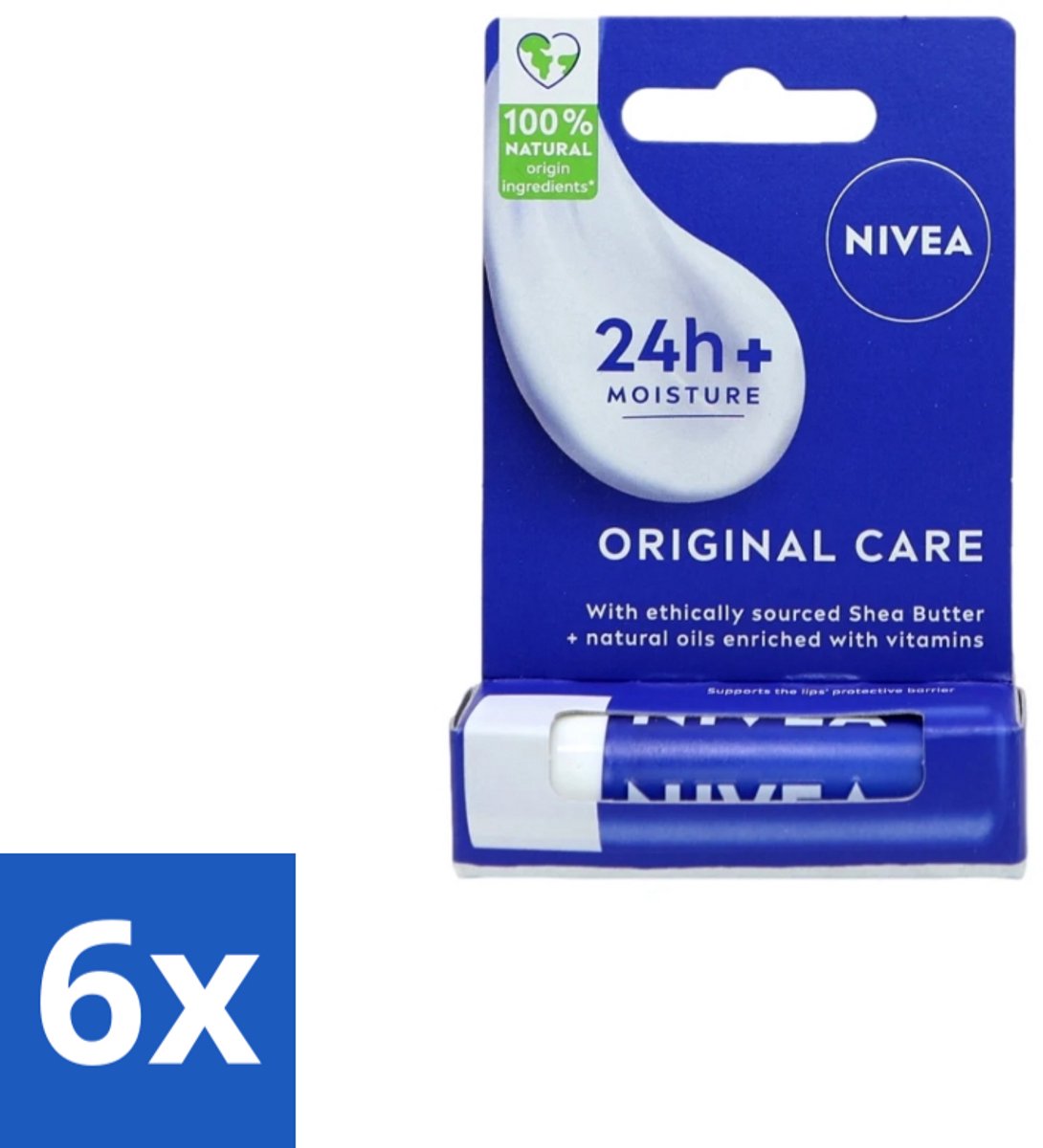 6 x Nivea – Lippenbalsem – Original - Lippenbalsem - Lippen Verzorging - Uitdroging Bestrijden - Hydraatatie - Droge Lippen