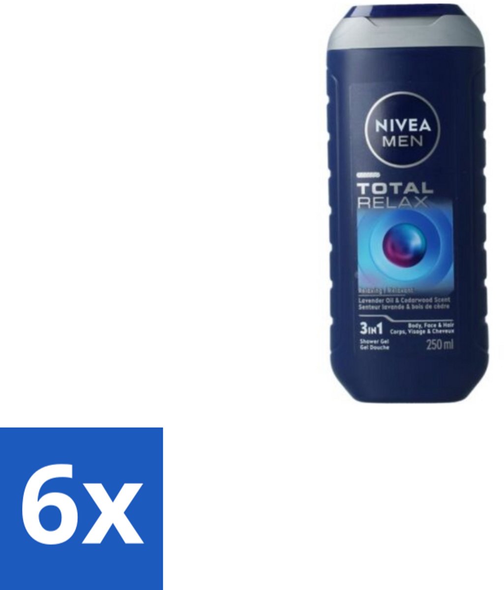 NIVEA Men Douchegel Total Relax 250 ml - Voordeelverpakking - 6 stuks