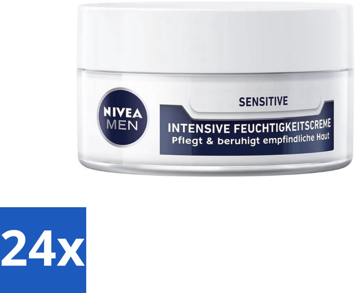 Nivea Men – Gezichtscrème – Sensitive Intensive – 50 ml - Voordeelverpakking - 24 stuks