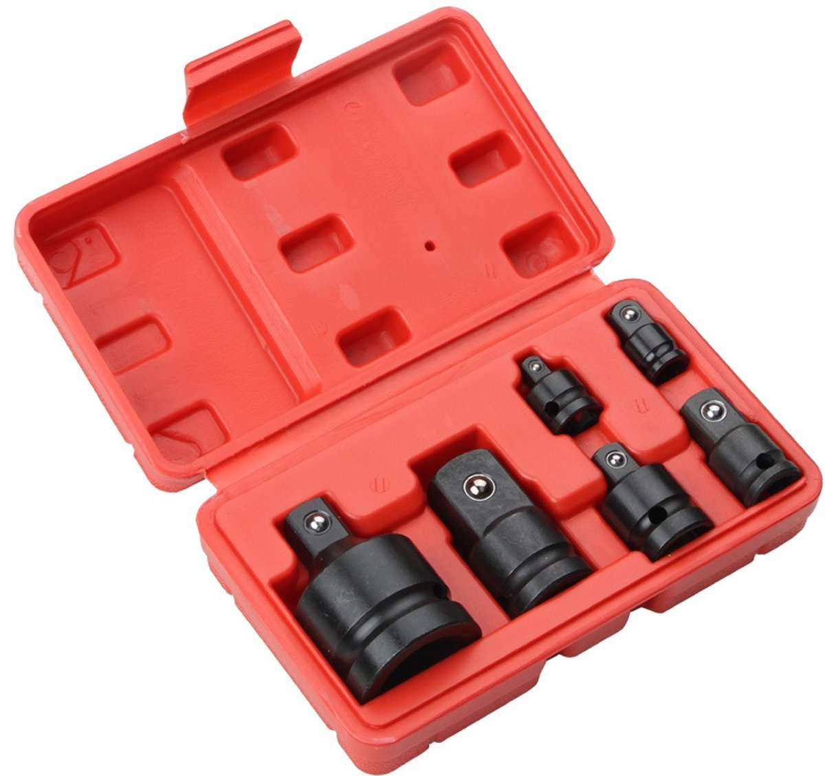 Homtas Dopadapterset voor slagmoersleutels - 1/4", 3/8", 1/2" tot 3/4" - Kracht adapterset 6 delig