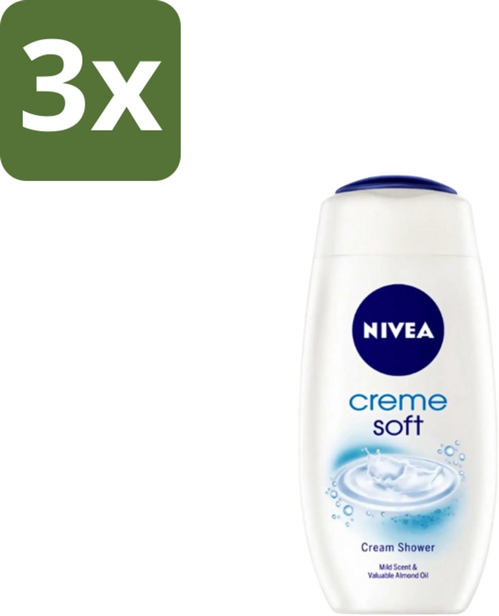 Nivea – Douchegel – Creme Soft – 750 ml - Bulkverpakking - 3 stuks