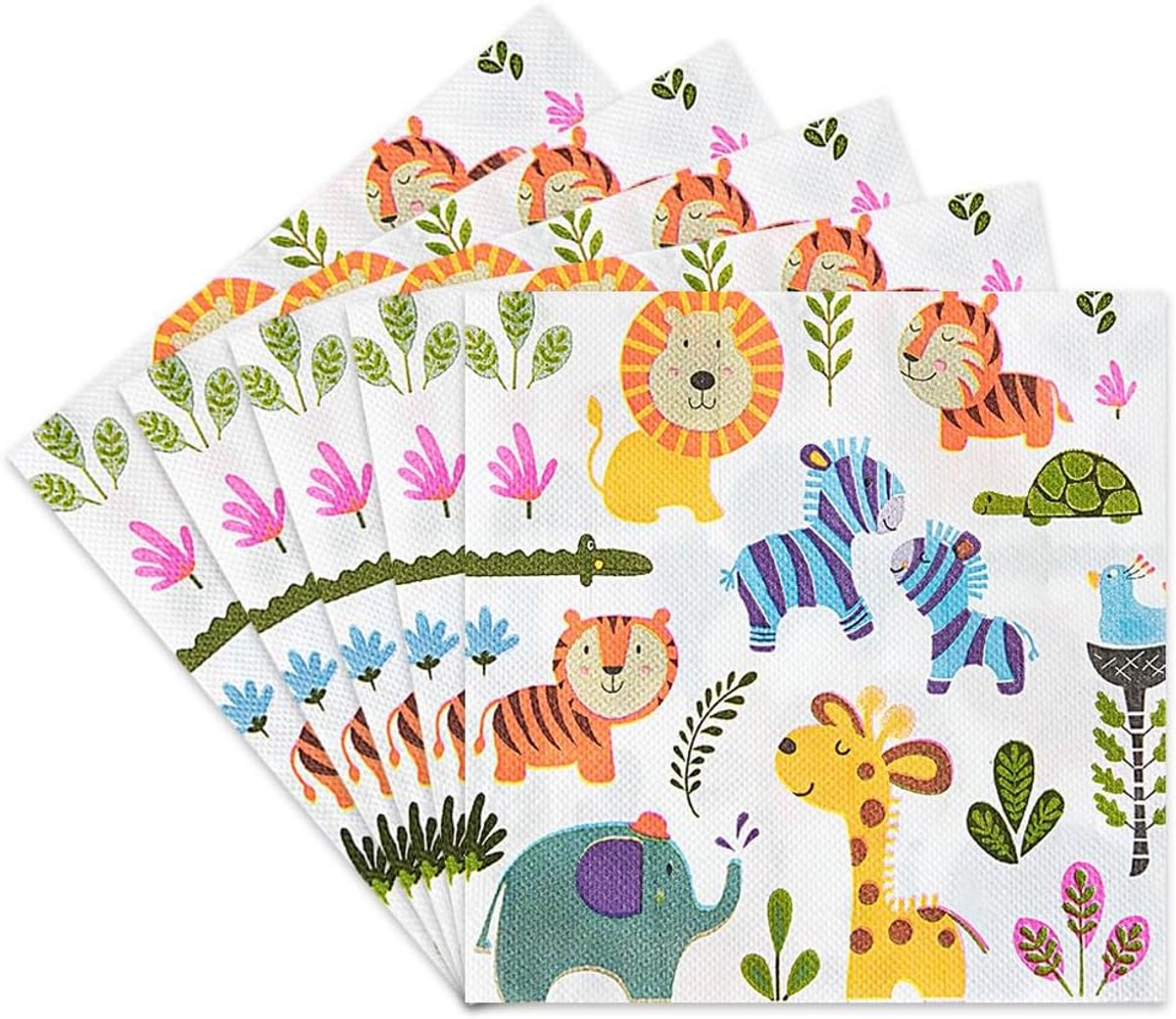 20 Stuks Servetten met Dierenprint voor Kinderfeestjes