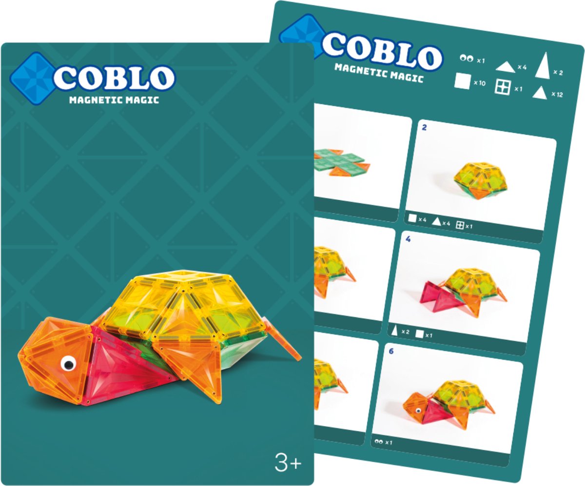 Coblo – Magnetic Tiles Bouwkaarten – 32 stuks – Uitbreiding voor magnetische tegels – Montessori speelgoed– Magnetisch speelgoed – Vanaf 3 jaar — afbeelding 3
