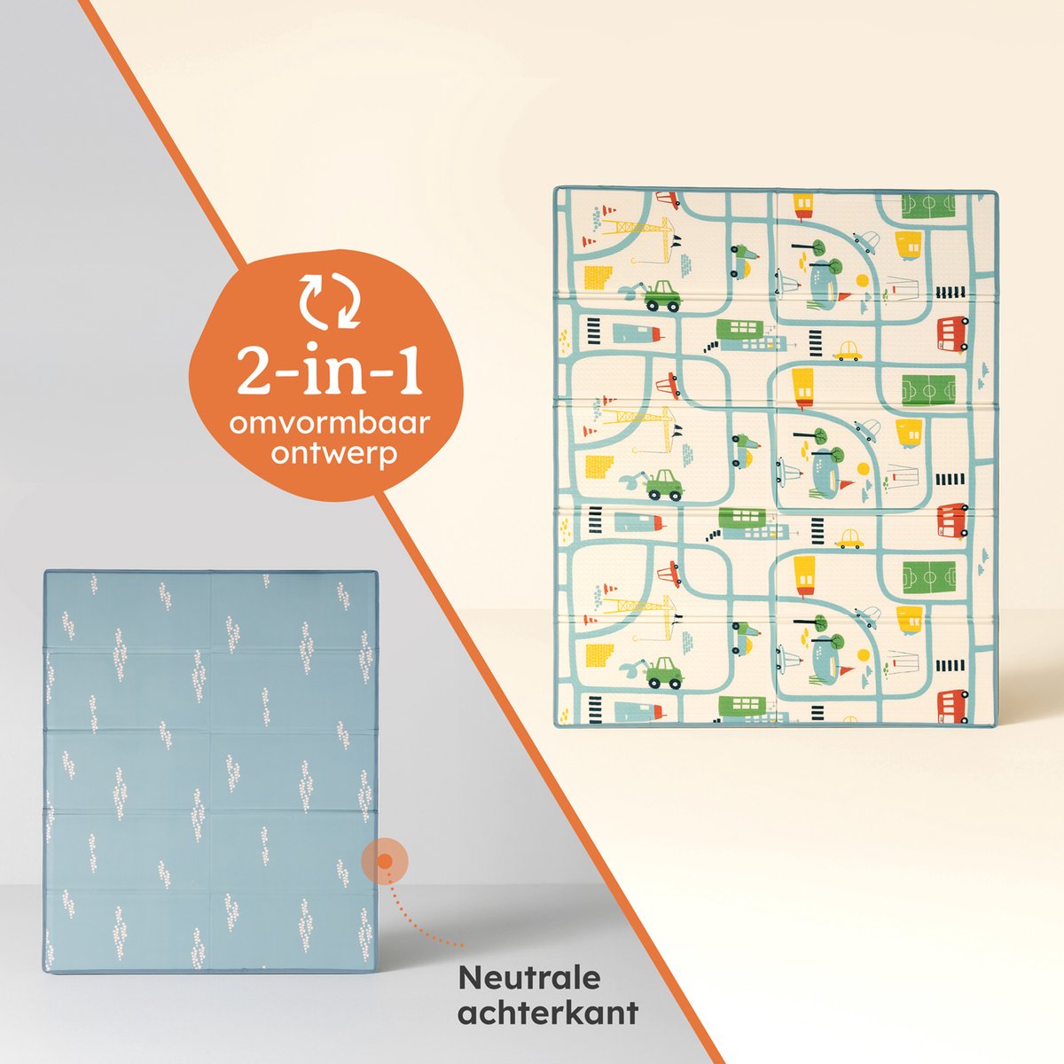 Laleni Speelmat Sindal - Waterdicht Speelkleed Baby - Met Tas - 150 x 180 x 1 cm - Stadsprint thumbnail 6