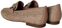 Zijprofiel van beige Gabor instappers met gevlochten structuur en leren details.