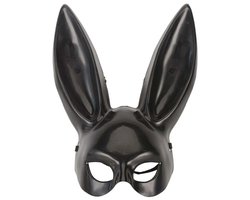 Konijnenmasker Zwart - Halloween Masker met Lange Oren - Kostuum Accessoire Cosplay - Sexy - Playboy