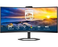 Philips 34E1C5600HE - QHD Curved Ultrawide Monitor - Webcam - Windows Hello - USB-C 65w - USB hub - 34 inch