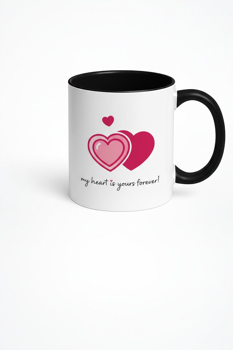 Liefdes Mok 'My Heart Is Yours Forever' met Harten - Romantisch Valentijn Cadeau