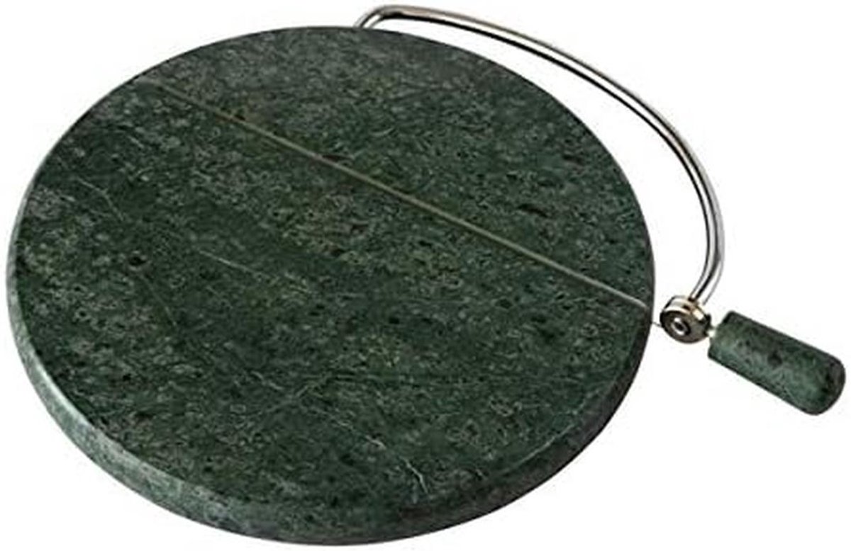 Ronde Kaassnijplank van Groen Marmer - Diameter 20 cm - Serveerplank voor Kaas en Hapjes