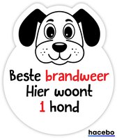 1 chien à la maison - sauvez mon animal - Pompiers & Services d'urgence - autocollant