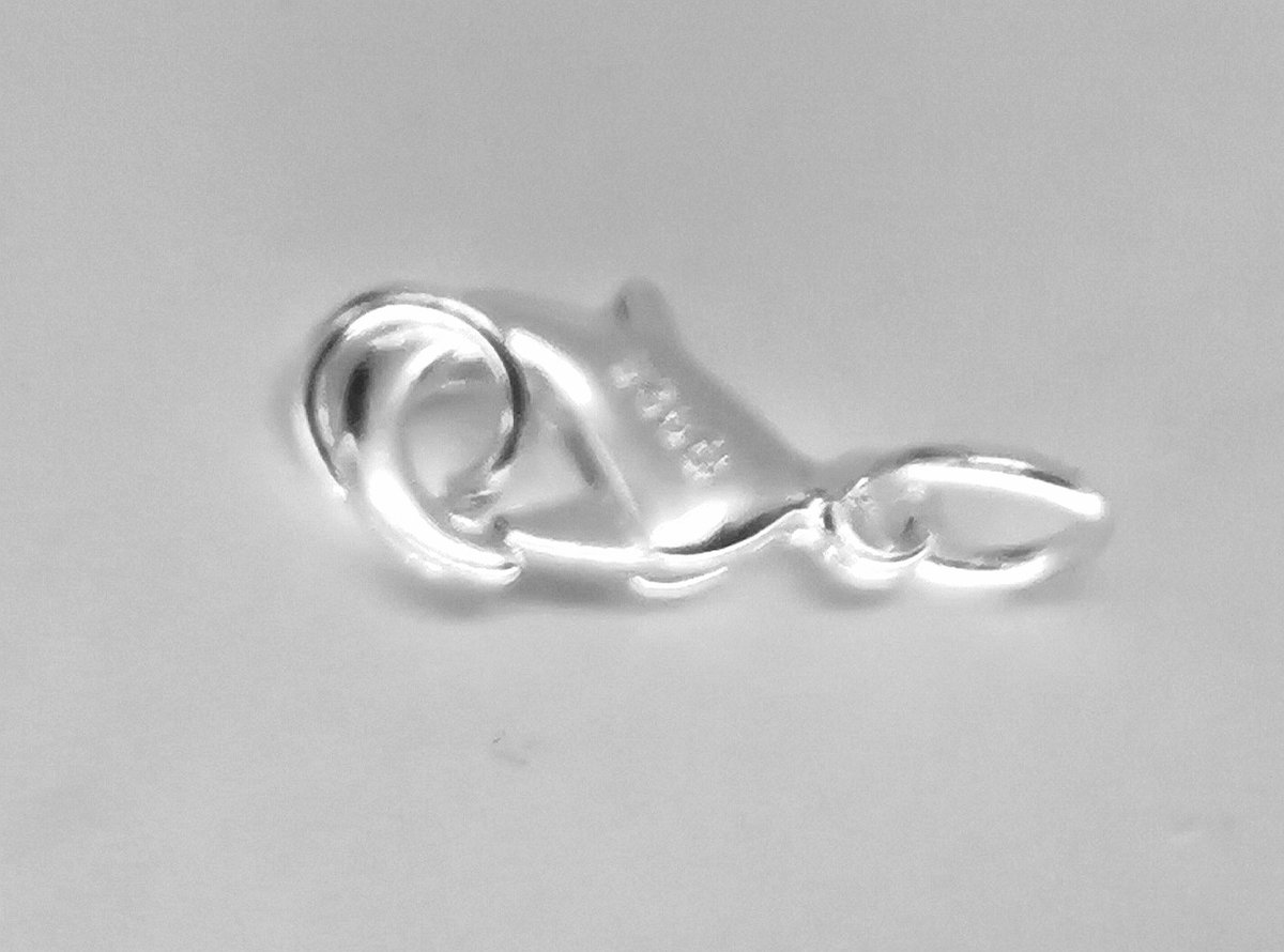10 setjes verzilverd - Luxe Karabijn sluiting L 12mm ( incl springringen om meteen te bevestigen op je sieraden.