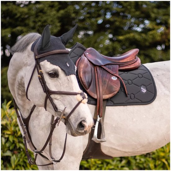 Boucle d'oreille Swarovski Anthracite - Full | ivoire | bonnet mouche cheval