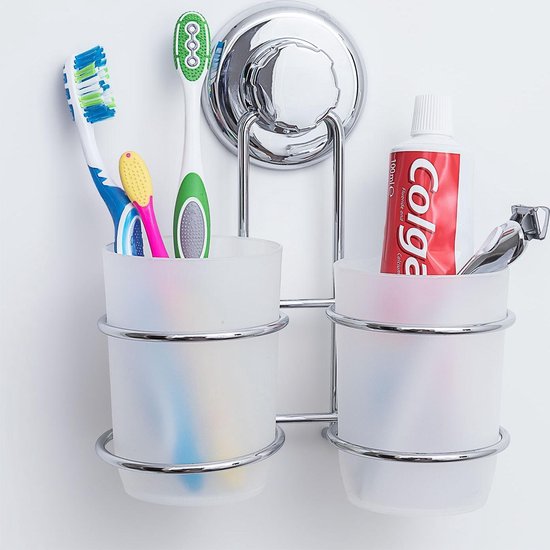 Porte-brosse à dents à suspension double avec ventouse - Porte-gobelet  dentifrice et... | bol.com