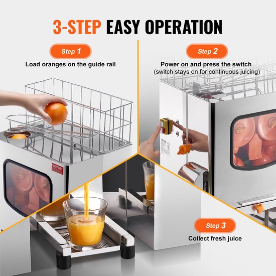 VEVOR Commerciële Oranje Knijper 120w Roestvrijstalen Knijper van Vevor — afbeelding 4