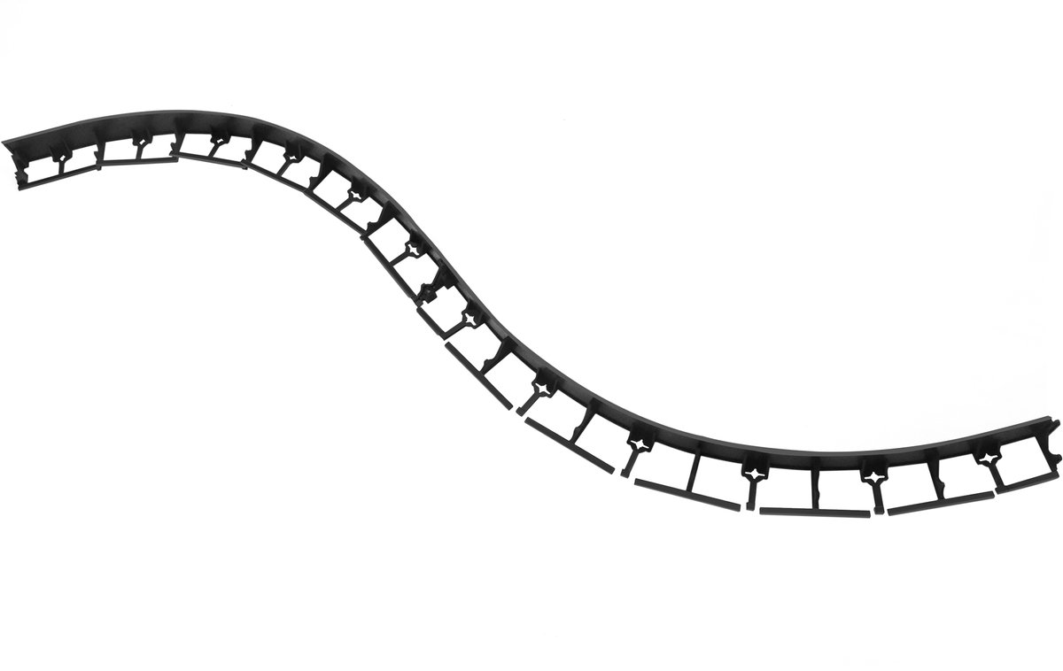 Aufun Kunststoffen Gazonrand 12m - Tuinhek Hoogte 5,8 cm met 50 Grondankers - Voor Borders, Maairanden, Bestrating en Tuinafscheidingen - Zwart