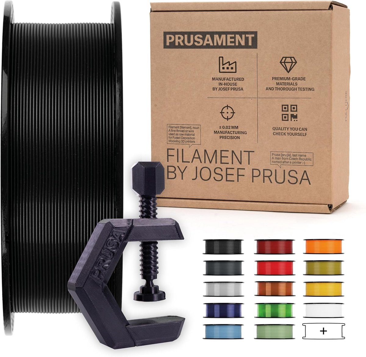 PETG 3D Printer Filament Zwart 1.75mm 1 kg Spoel Hoge Precisie
