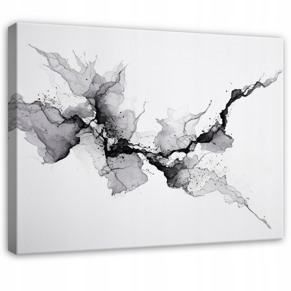 WALLARENA Schilderij op canvas - 40x30 cm - marmer abstract aquarel grijs - Geschikt voor slaapkamer en woonkamer Veelkleurig