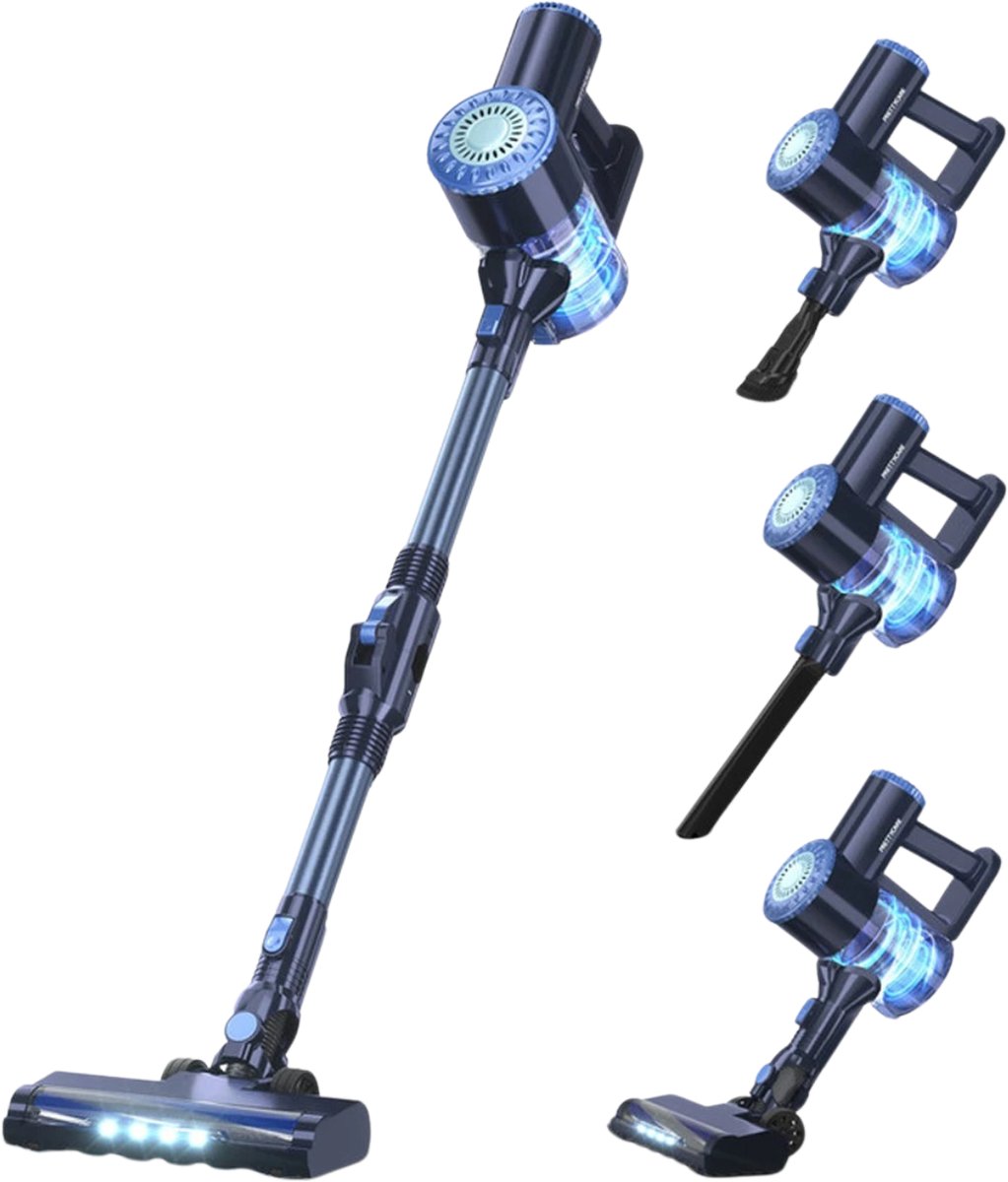 Rolu 6-in-1 Steelstofzuiger – Steelstofzuiger Draadloos – Stofzuiger Draadloos – Kruimeldief – 40 Min – 25.000PA – 1.3 Liter Stofreservoir