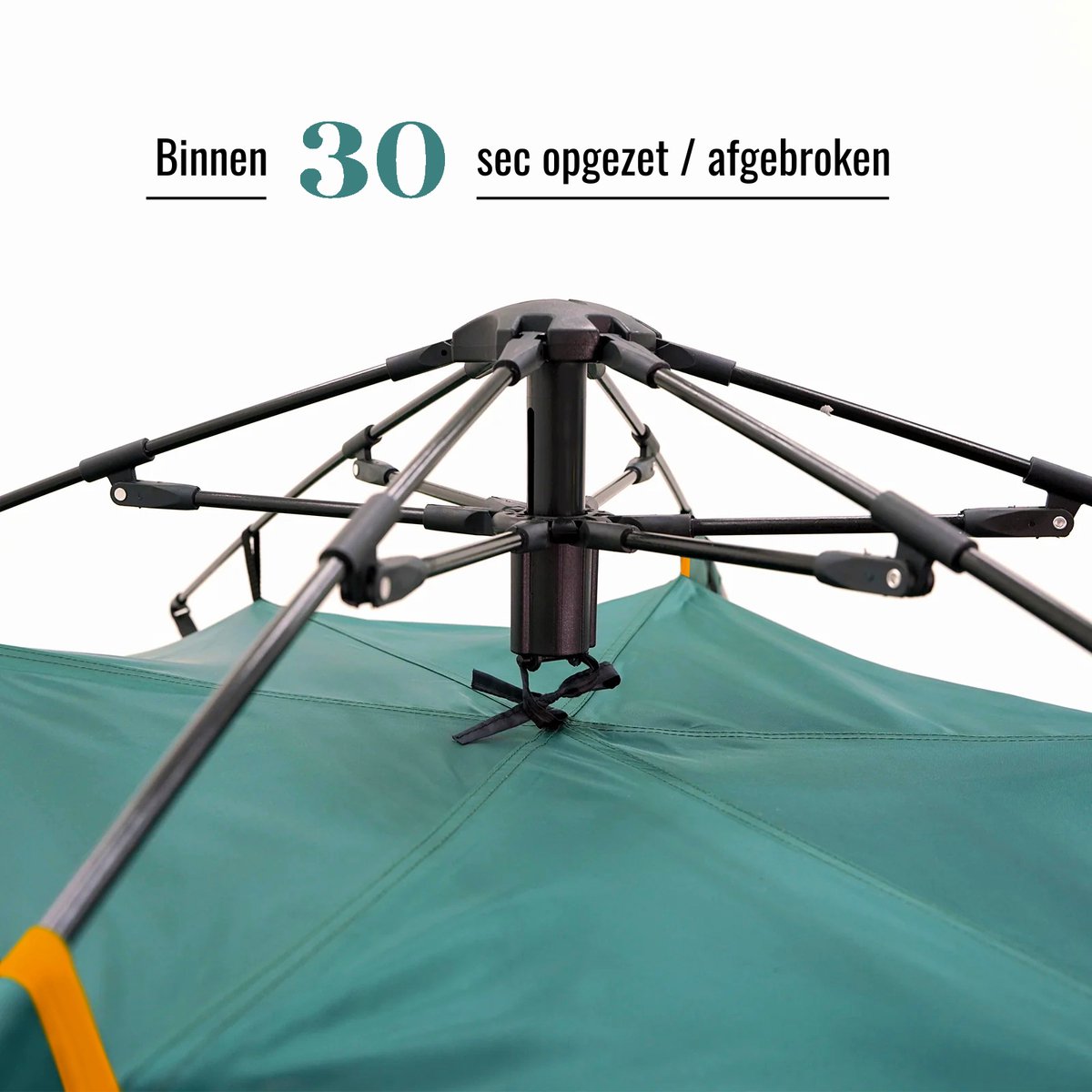 Lyve Pop-Up Tent - 2-Persoons XL - Verduisterend - 5000mm Waterdicht - 30s Opzetten & Afbreken - Groen – foto 4