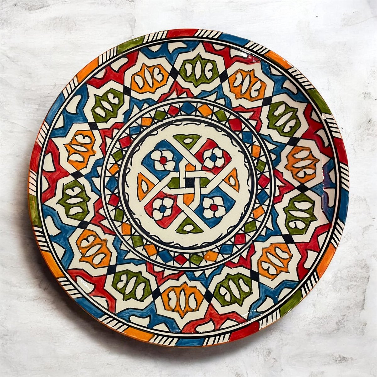 Exclusief Marokkaans Artisanaal Bord uit Fez – Handgemaakt Keramiek & Luxe Decoratie - 1st