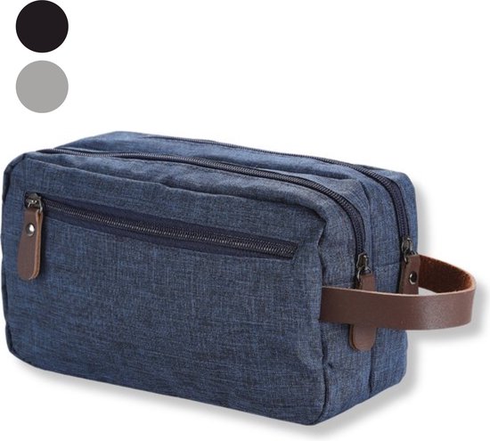 VeryGoods™ Toilettas Heren - Toiletzak met Haak 3.6L - Waterafstotend & Georganiseerd - Reis Toilettassen Mannen & Dames - Jongen - Blauw
