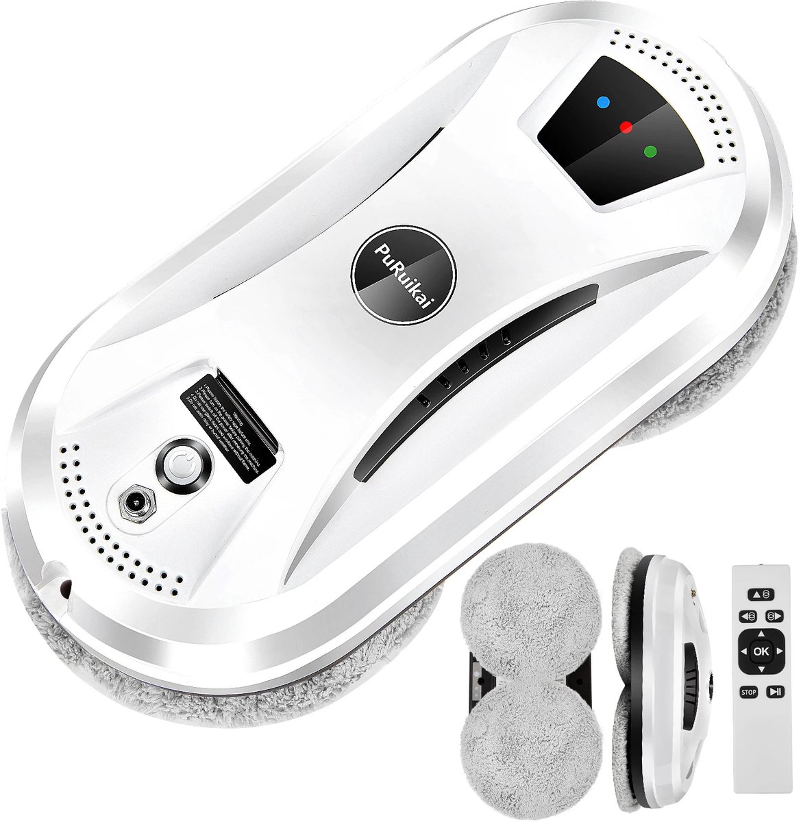 Robot Ruitenreiniger - Ramenwasser - Robot - Dweilrobot - Anti-val touw - Slimme waterspray - Krachtige zuigkracht - Met afstandsbediening - Incl. 10 microvezeldoeken