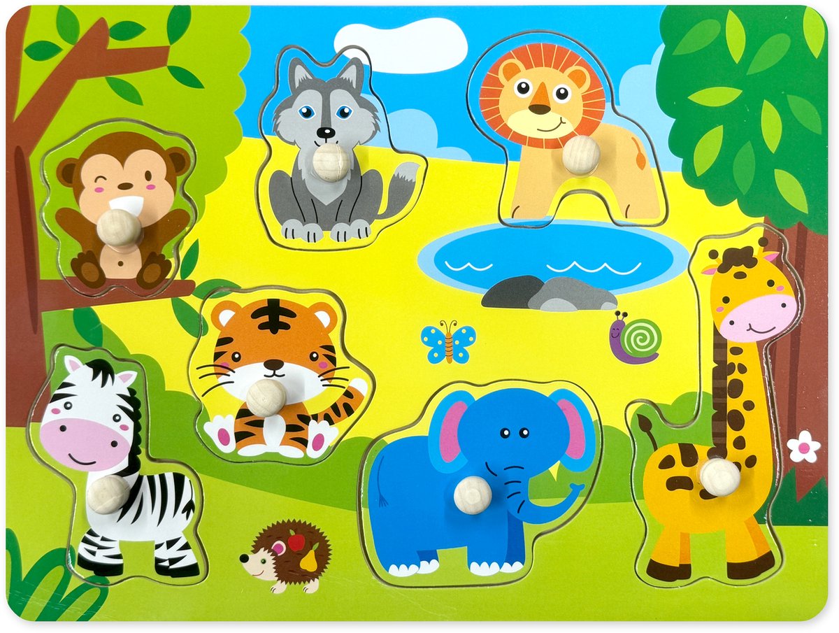 AE Educational - Legpuzzel voor baby & Peuter - Jungle - Dieren - Educatief speelgoed - 1+ jaar