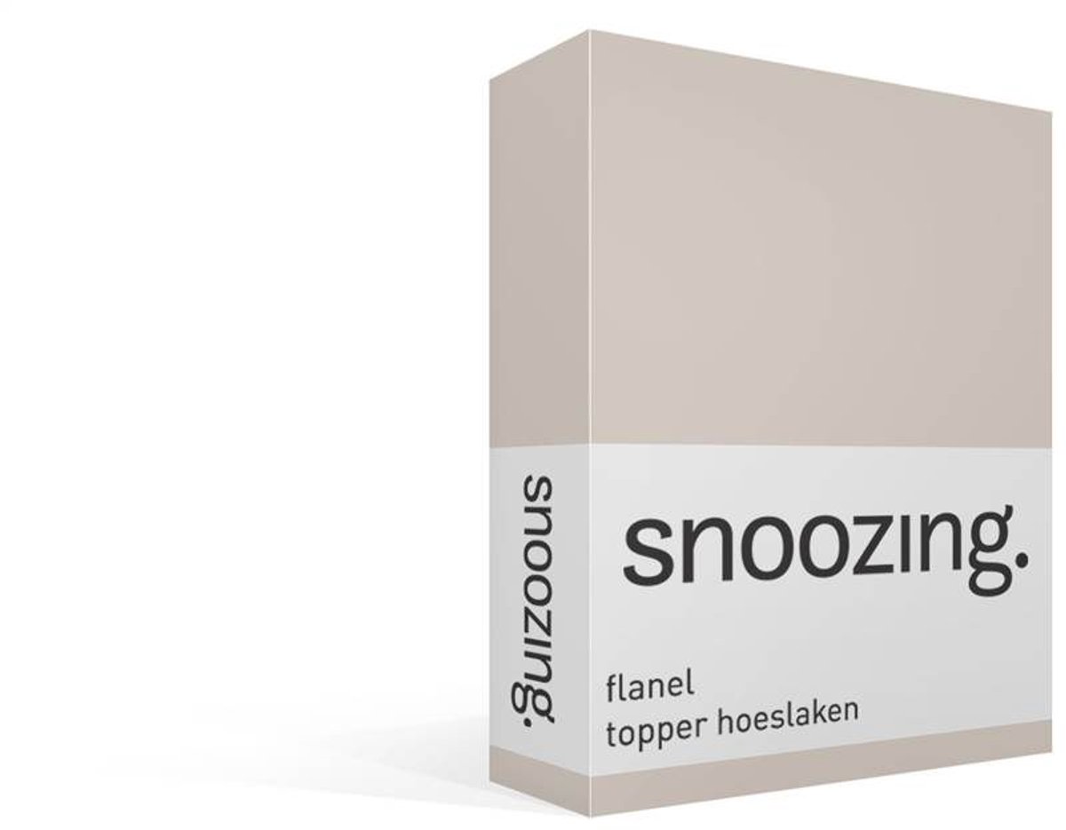 Snoozing flanel topper hoeslaken - 160x210/220 cm - Lits-jumeaux - Zand