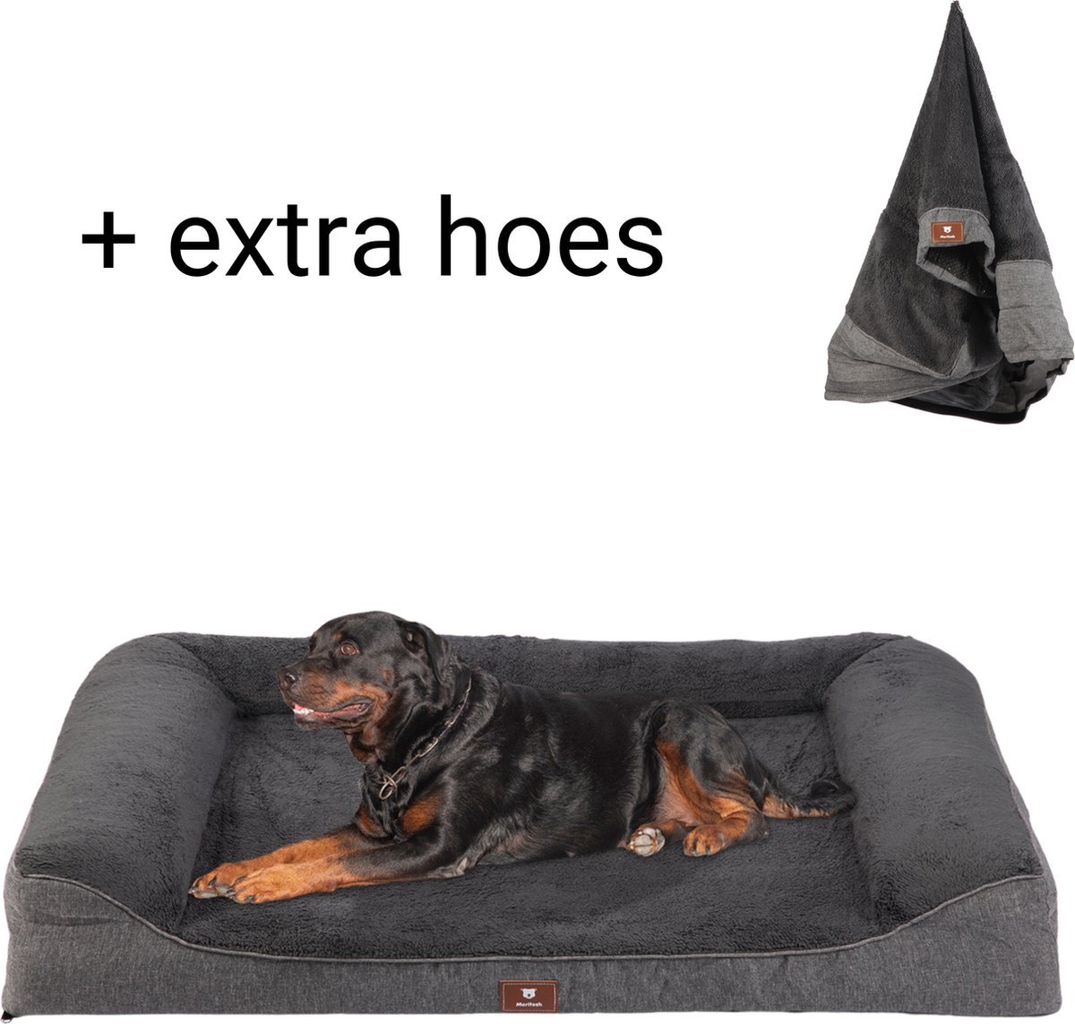 Bol.com Meritosh© luxe orthopedisch hondenkussen L 107x81cm - Hondenmand met wasbare waterdichte hoes - Zacht hondenbed voor mid... aanbieding