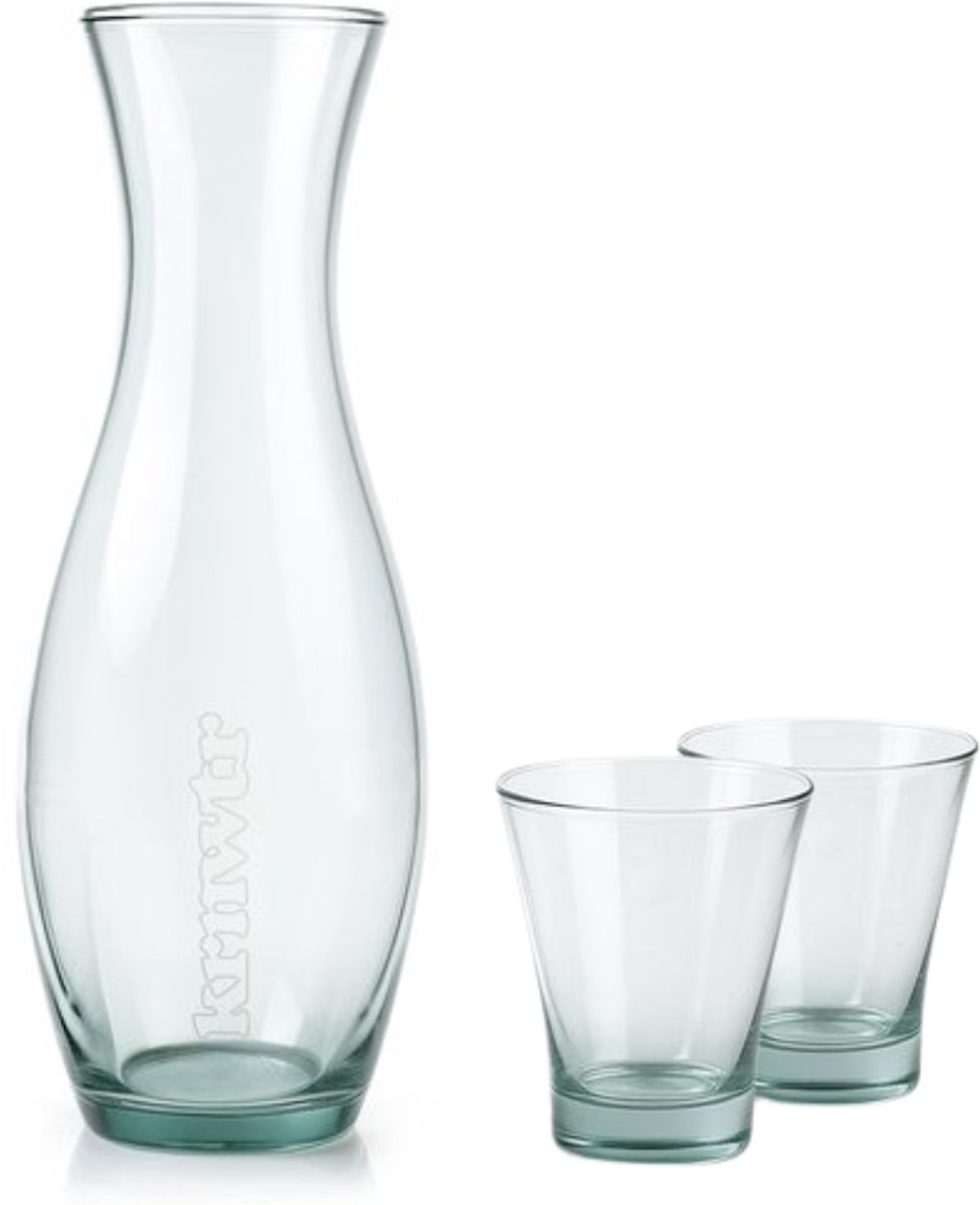 Karaf – Waterkaraf met glazen – Ontwerp Carla Peters – Duurzaam Cadeau - Vaatwasserbestendig - KRNWTR Good to Give