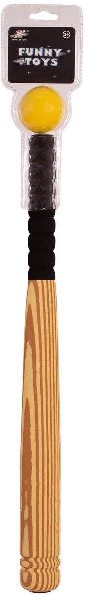 Honkbalknuppel met bal van zacht hout