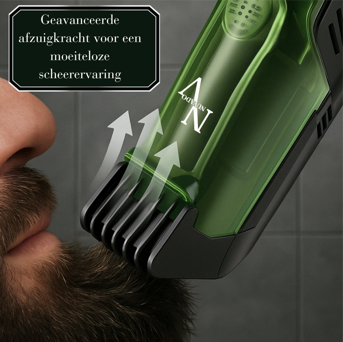 Nuvado Vacuüm Tondeuse Groen - Waterdicht Scheerapparaat - afbeelding 3