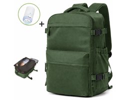 Jumalu Vacuüm rugzak 30L – Handbagage Reisrugzak met Vacuümpomp – Waterdichte Compressie Rugtas voor Vliegtuig & Zakenreis – Groen