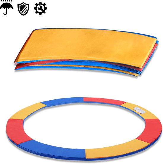 Trampoline randbescherming Ø305cm Veerbescherming Veiligheidsmat Randbescherming randbescherming Trampoline accessoires Scheurvaste beschermende vulling(kleurrijk) NAIZY