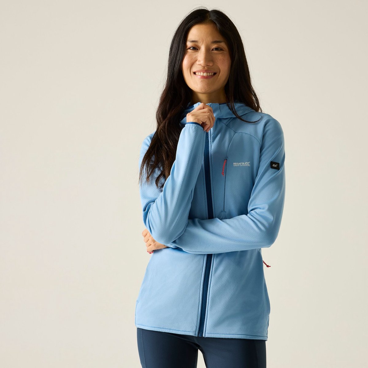 Dames Kadley Midlayer met volledige ritssluiting en capuchon Blauw