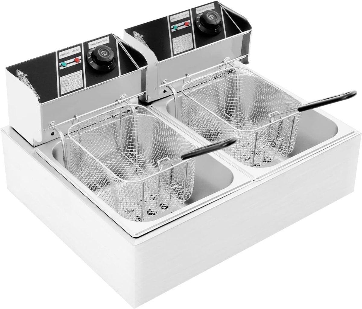 Zyrex® Frituurpan dubbel - Frituurpan - Zilver - ‎55cm x 44cm x 30cm