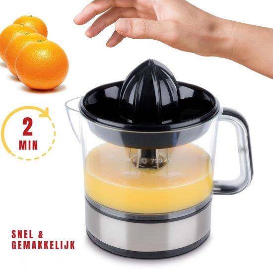 Zyrex® Citruspers electrisch - Citruspers - Sinaasappelpers - Zwart/Zilver - ‎20cm x 14cm x 21cm van Merkloos — afbeelding 3