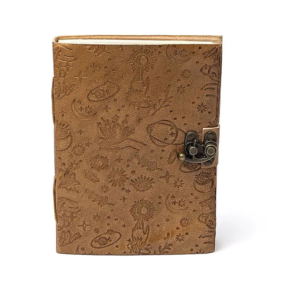 Notitieboek mystieke symbolen met kunstleren omslag – ± 13 cm x 18 cm