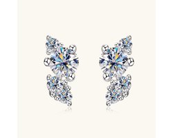 Lumici® Exclusive | Celeste Spark Moissanite Oorbellen - 0.20 Carat per Oorbel - GRA Gecertificeerd - VVS1 D Kleur - Gerhodineerd Witgoud S925 - Delicaat Luxe Design - Voor Haar - Moederdag - Valentijnscadeau - Verrassing - Goud & Witgoud